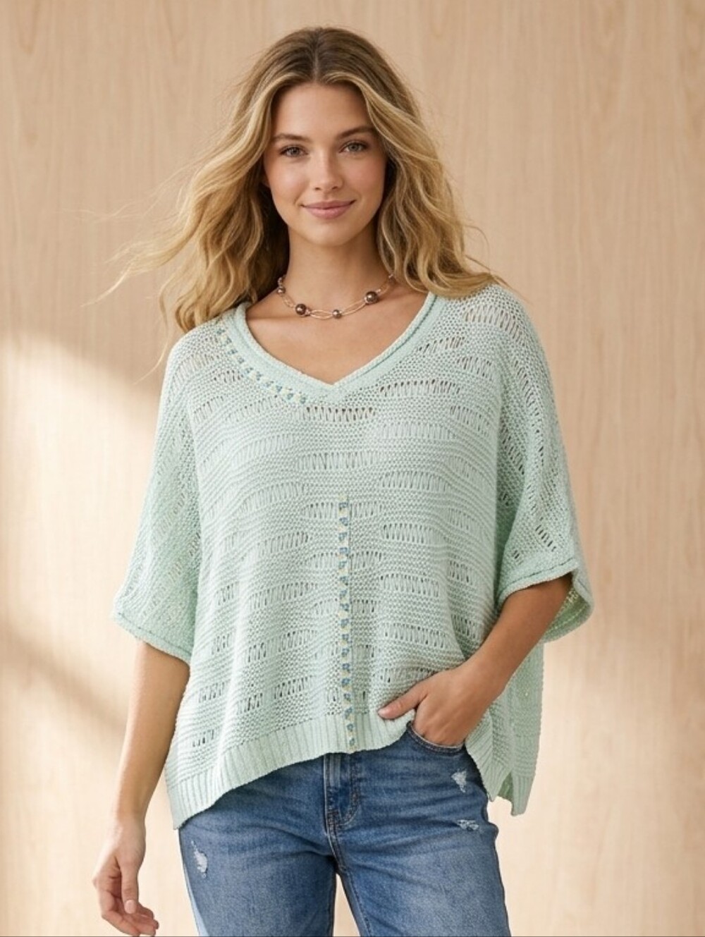 POL Gorgeous  Textured Knit Lightweight Top Size M
